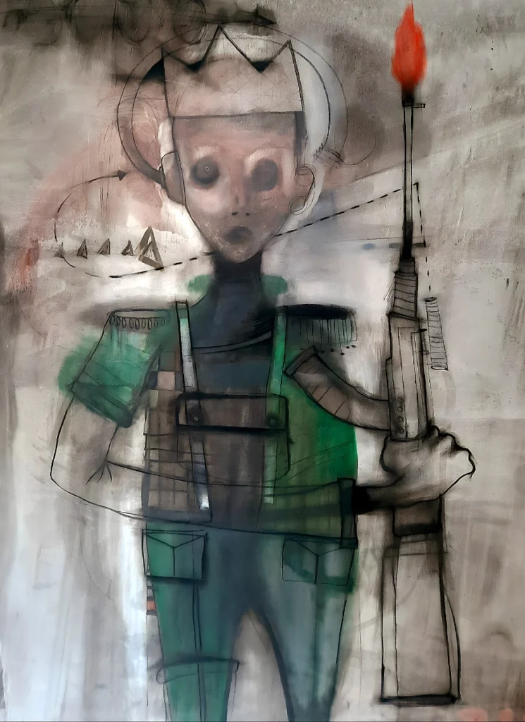 Figurative Expressionist Art - A Karma - Acrylic on canvas - 1.00m x 1.40m - 2020