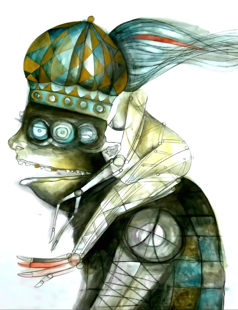 Figurative Expressionist Art - Experienced rider - Acrylic on canvas - 1.00m x 1.40m - 2019