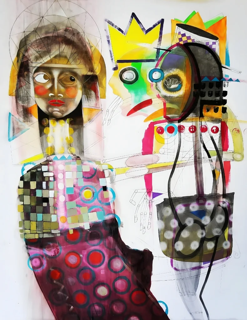 Figurative Expressionist Art - Intentions - Mixed media on canvas - 1.00m x 1.20m - 2021